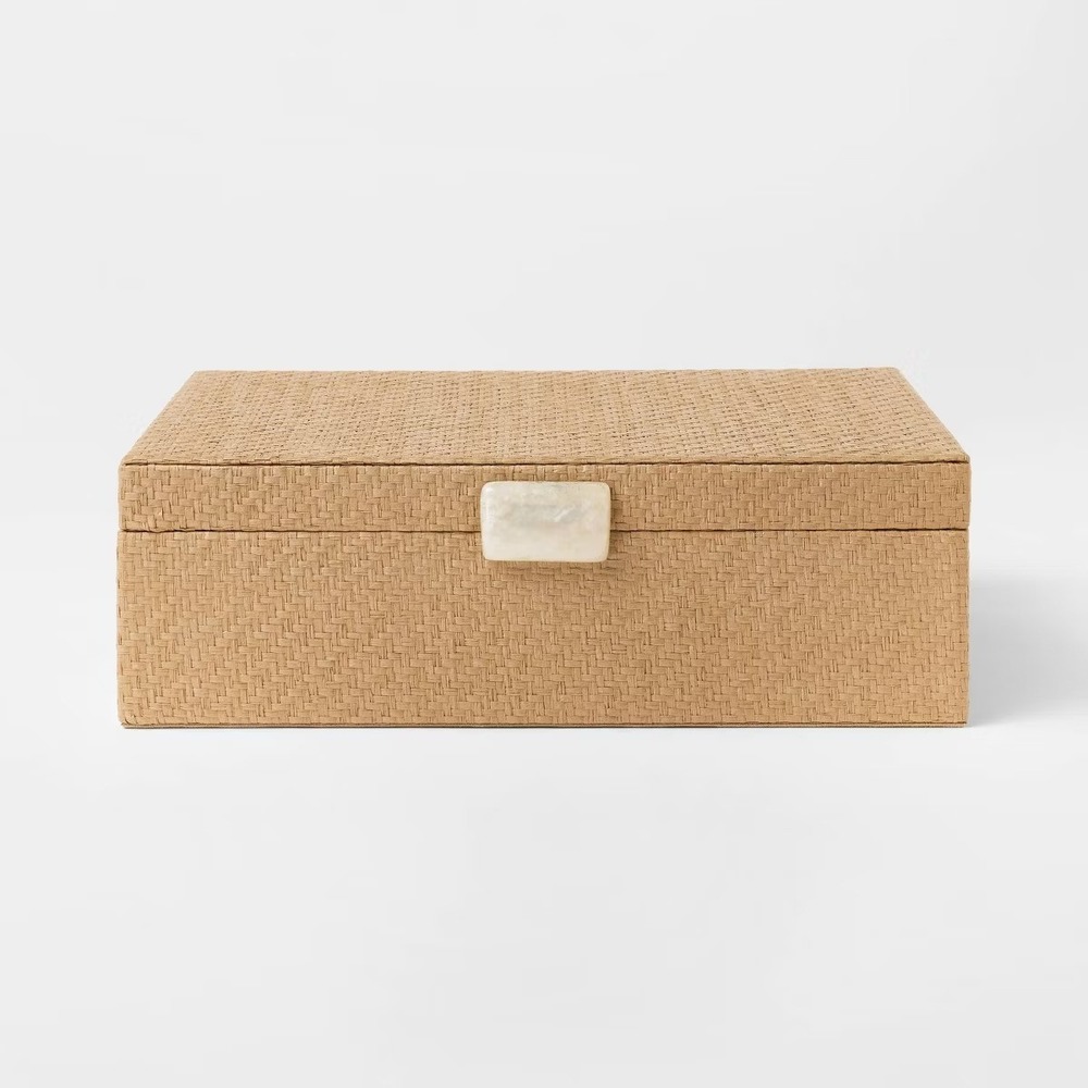 Large Woven Decorative Box Tan - Threshold Studio McGee, Target